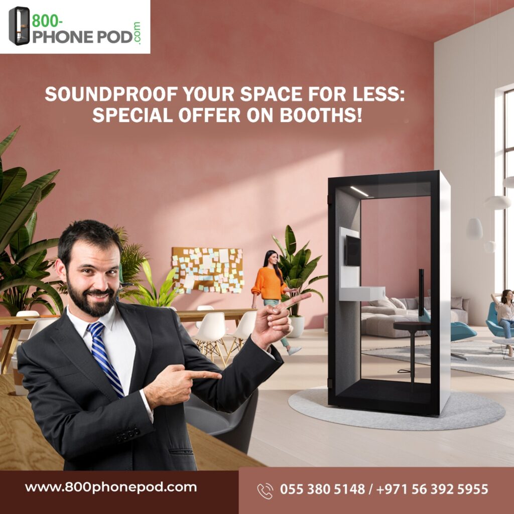 Improve your space with Our Exclusive Deals! Soundproof your surroundings with our special Acoustic booths. Limited time offer, Call now!