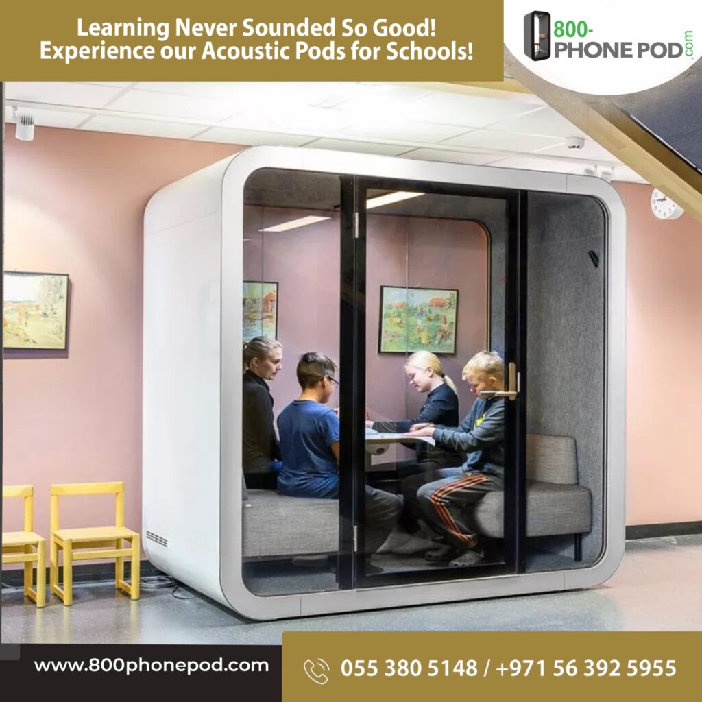 Elevate education with innovative acoustic pods for schools. Enhance focus, collaboration, & engagement. Discover the future of learning.