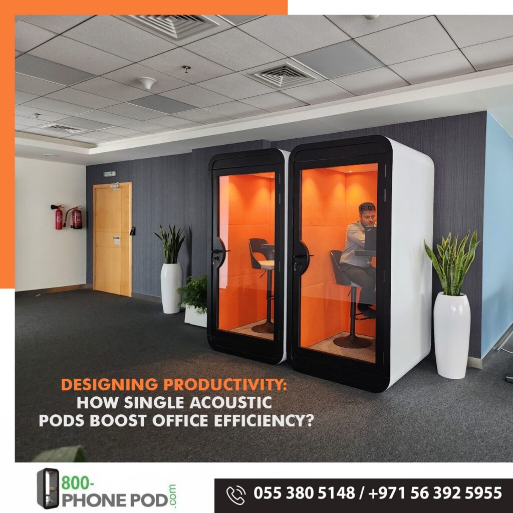 Elevate office efficiency with Single Acoustic Pods. Explore top designs from leading Dubai developers - 800Phonepod, your key to a silent and productive workspace.